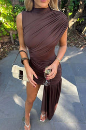 Bella - High Neck Ruched Mini Dress