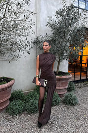 Bella - High Neck Ruched Mini Dress