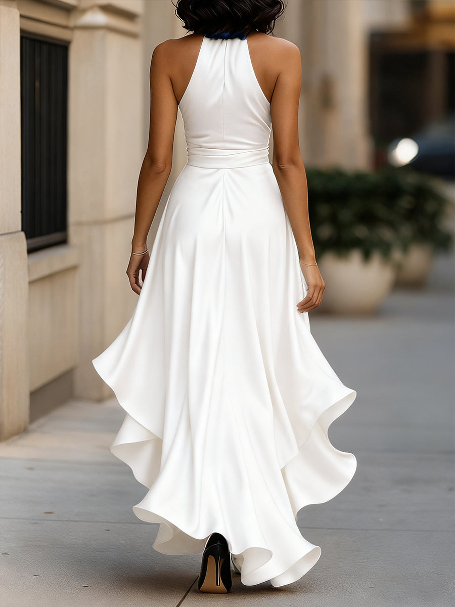 Diana Satin Halter Gown Dress