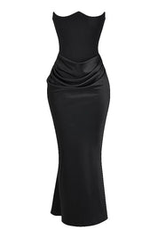Julia Strapless Maxi Dress with Sculpted Corset Detail