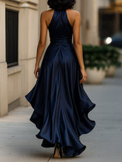 Diana Satin Halter Gown Dress