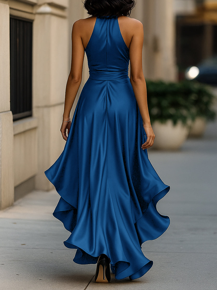 Diana Satin Halter Gown Dress