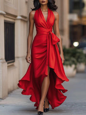 Diana Satin Halter Gown Dress