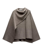 Clara Asymmetric Wool Poncho