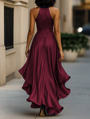 Diana Satin Halter Gown Dress