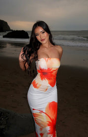 Ari White Floral Print Maxi Dress