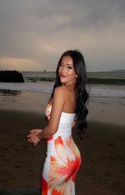 Ari White Floral Print Maxi Dress
