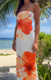 Ari White Floral Print Maxi Dress