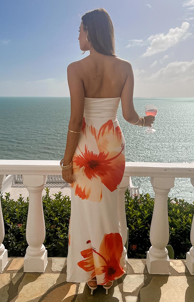 Ari White Floral Print Maxi Dress