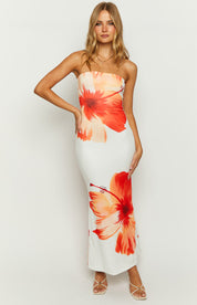 Ari White Floral Print Maxi Dress