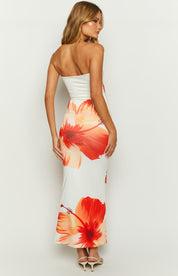 Ari White Floral Print Maxi Dress