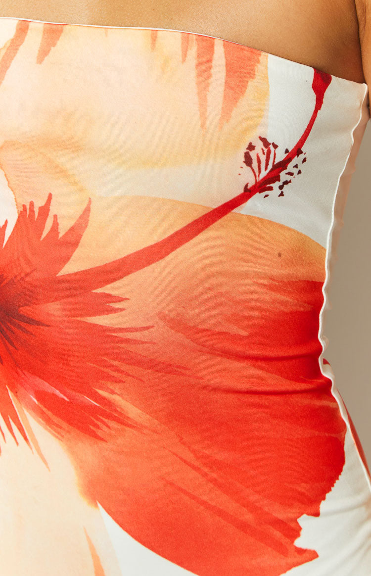 Ari White Floral Print Maxi Dress
