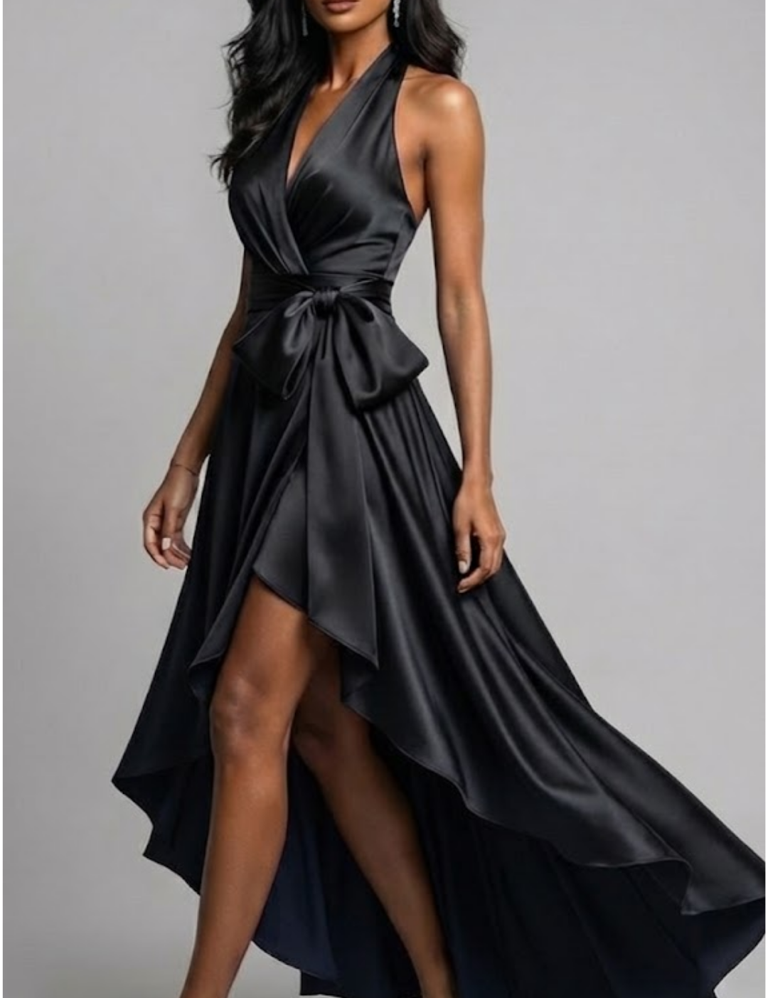 Diana Satin Halter Gown Dress
