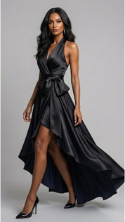 Diana Satin Halter Gown Dress