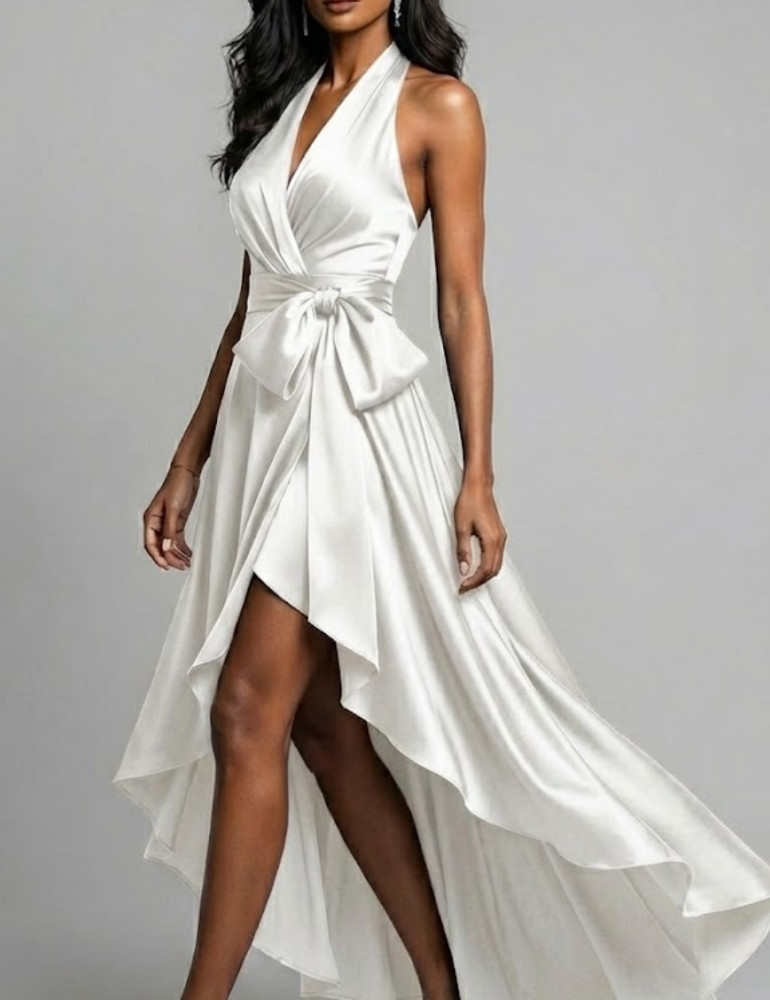 Diana Satin Halter Gown Dress