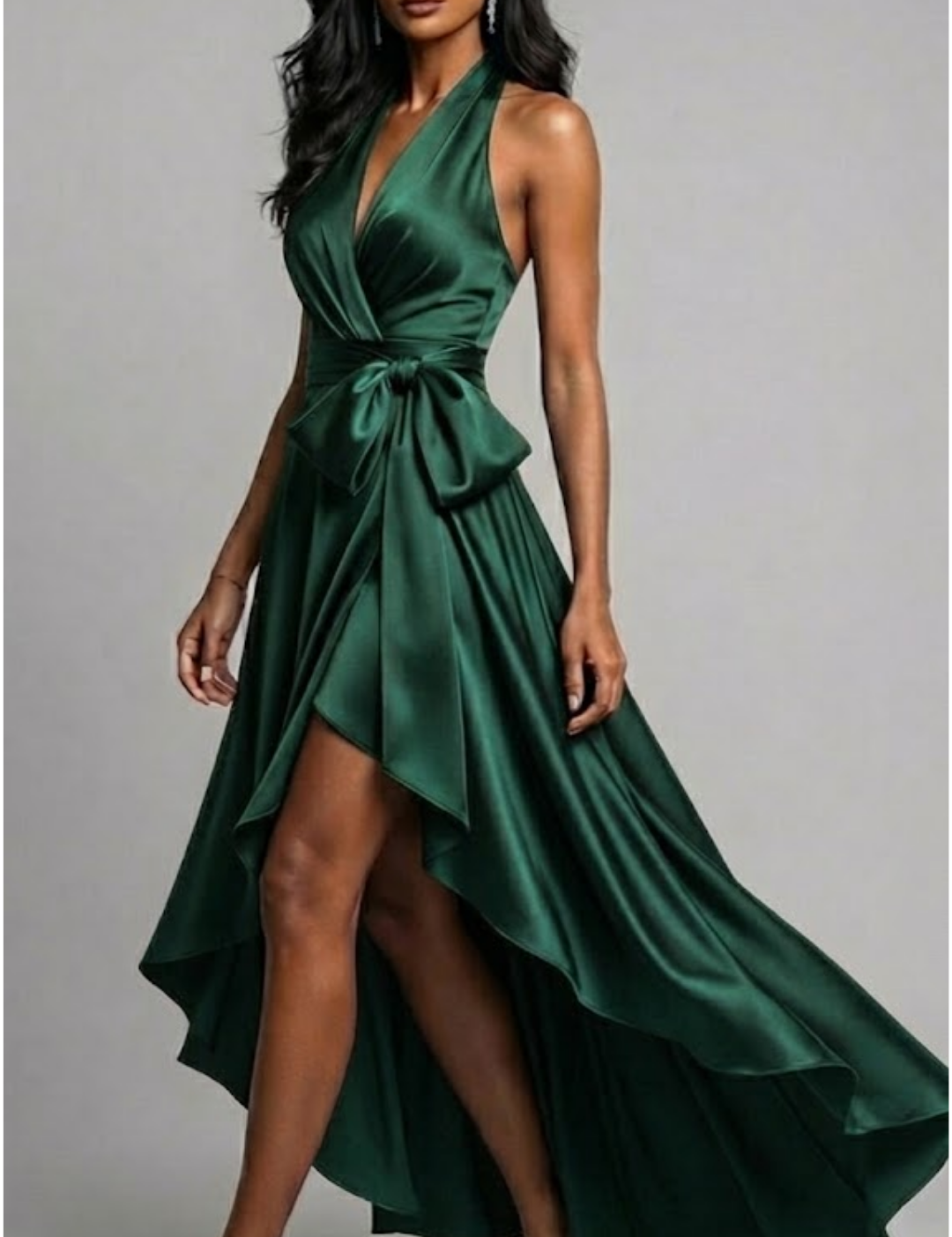 Diana Satin Halter Gown Dress
