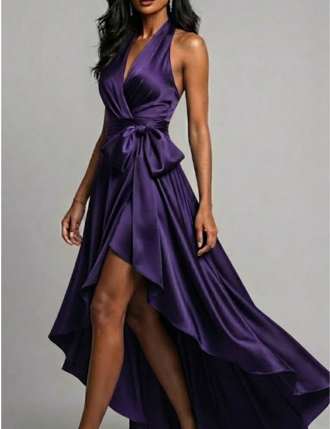 Diana Satin Halter Gown Dress