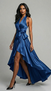 Diana Satin Halter Gown Dress
