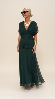 Elara V-Neck Maxi Dress – Ethereal Grace, Effortlessly Worn