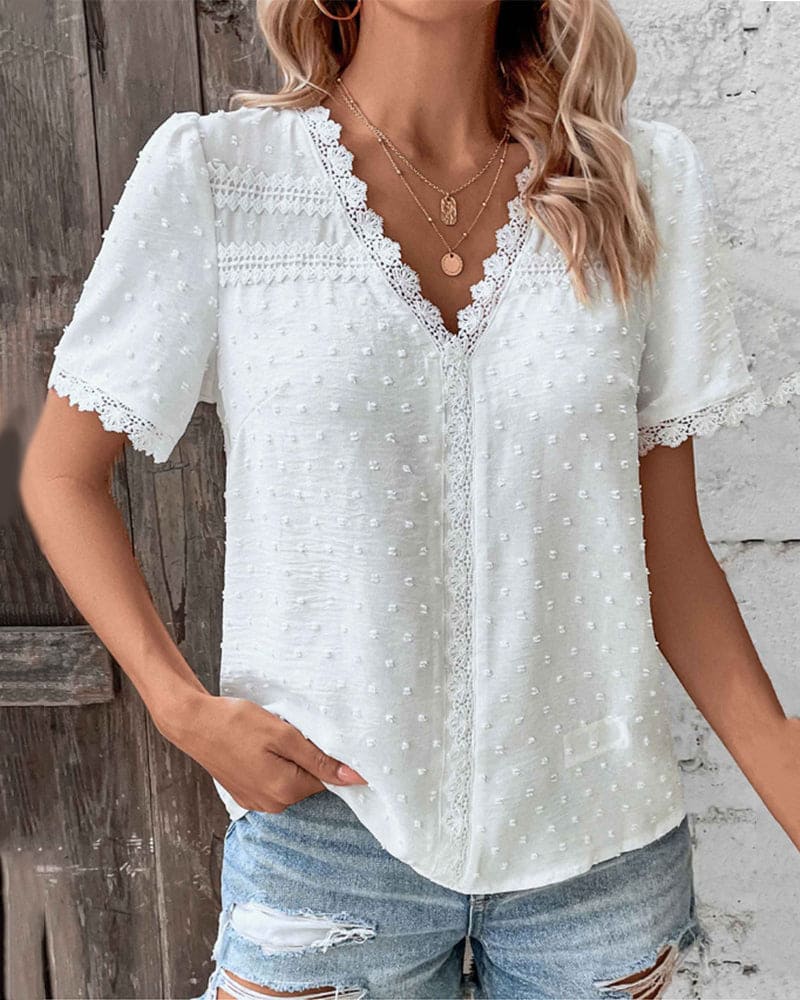 Lace-Trim Blouse for Women