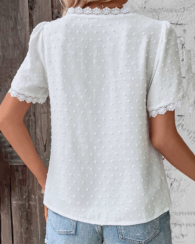 Lace-Trim Blouse for Women