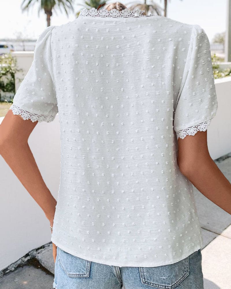 Lace-Trim Blouse for Women