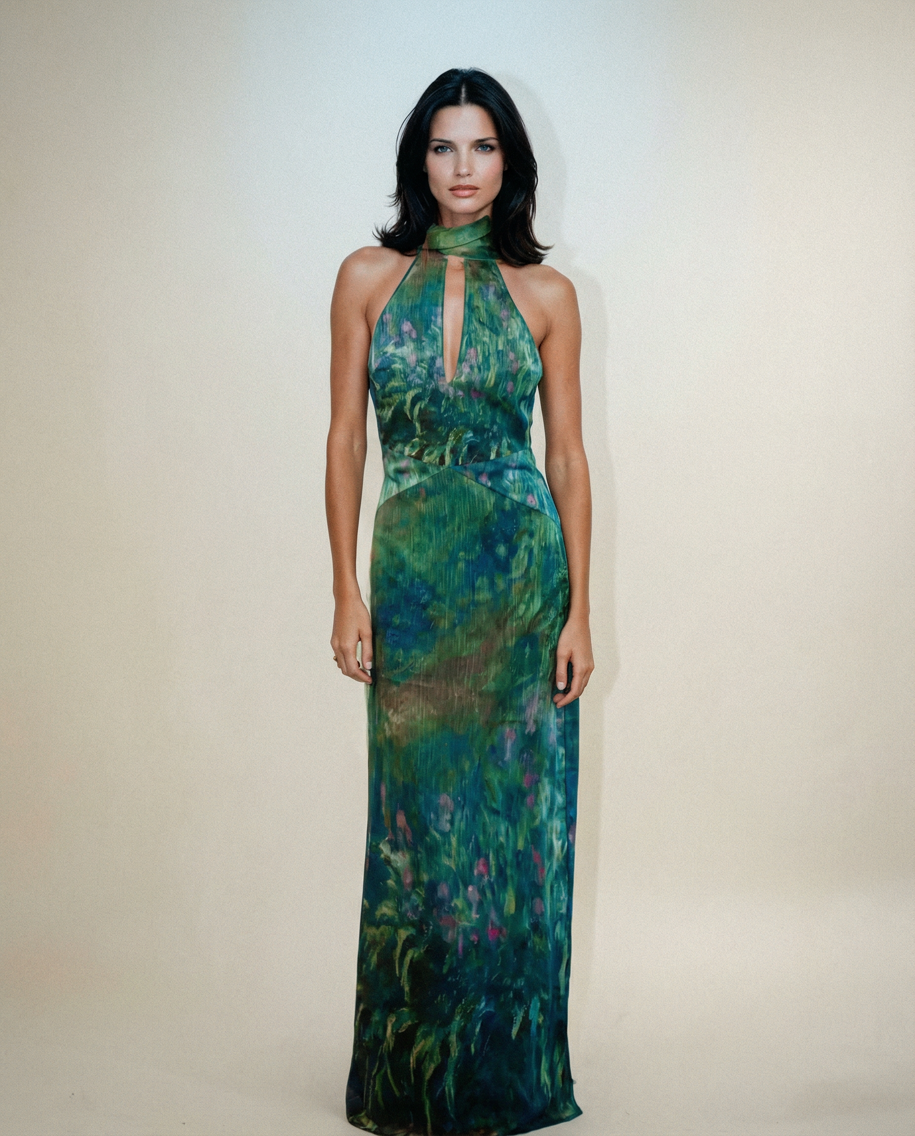 Elise – Art Print Chiffon Maxi Dress