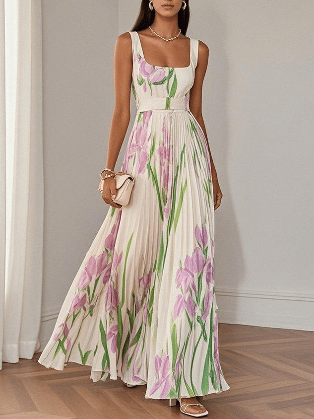 Ariana Chiffon Sleeveless Maxi Dress – Effortless Grace in Motion