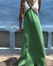 Sarah Contrast V-Neck Dress for Women