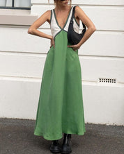 Sarah Contrast V-Neck Dress for Women