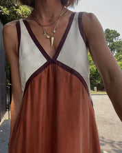 Sarah Contrast V-Neck Dress for Women