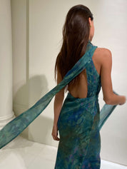 Elise – Art Print Chiffon Maxi Dress