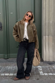 Lena – Suede Bomber Jacket