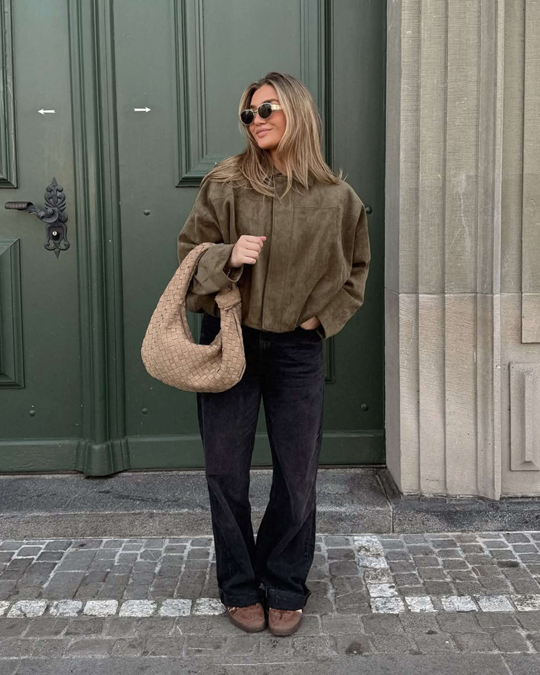 Lena – Suede Bomber Jacket