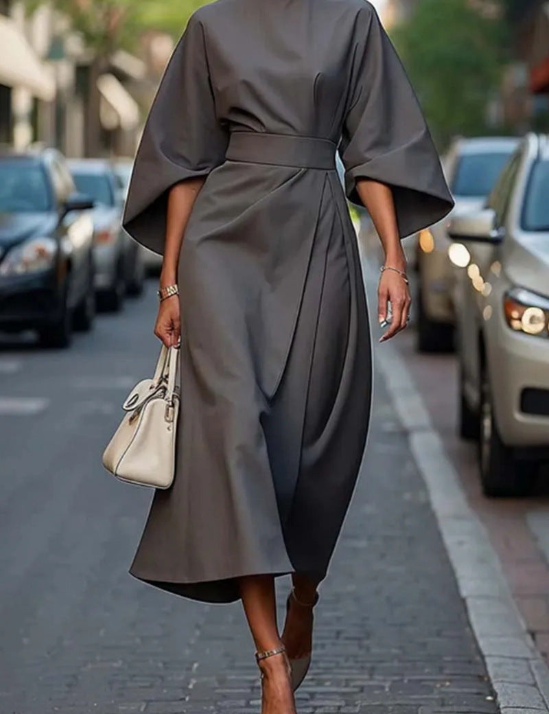 Aurelia Elegant Belted Statement Dress – Designed to Be Remembered