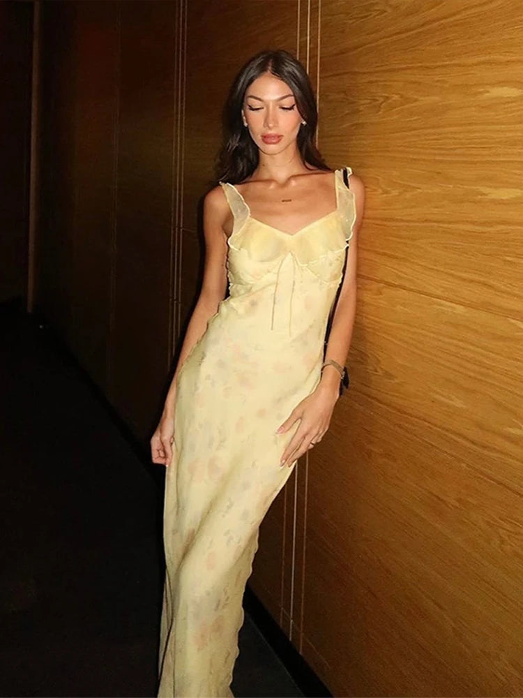Mila Floral Backless V-Neck Maxi Dress
