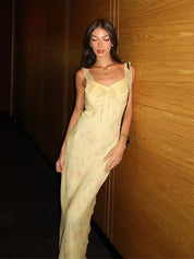 Mila Floral Backless V-Neck Maxi Dress