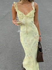 Mila Floral Backless V-Neck Maxi Dress