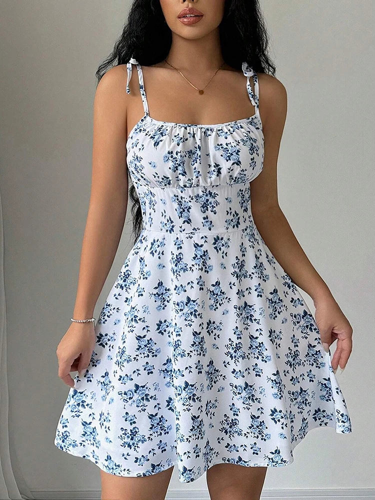 Floral Strap Mini Sundress – Women's Summer Dress