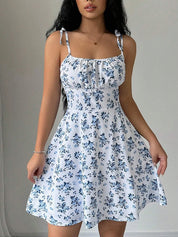 Floral Strap Mini Sundress – Women's Summer Dress