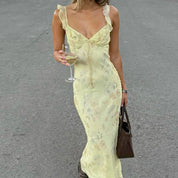 Mila Floral Backless V-Neck Maxi Dress