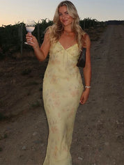 Mila Floral Backless V-Neck Maxi Dress