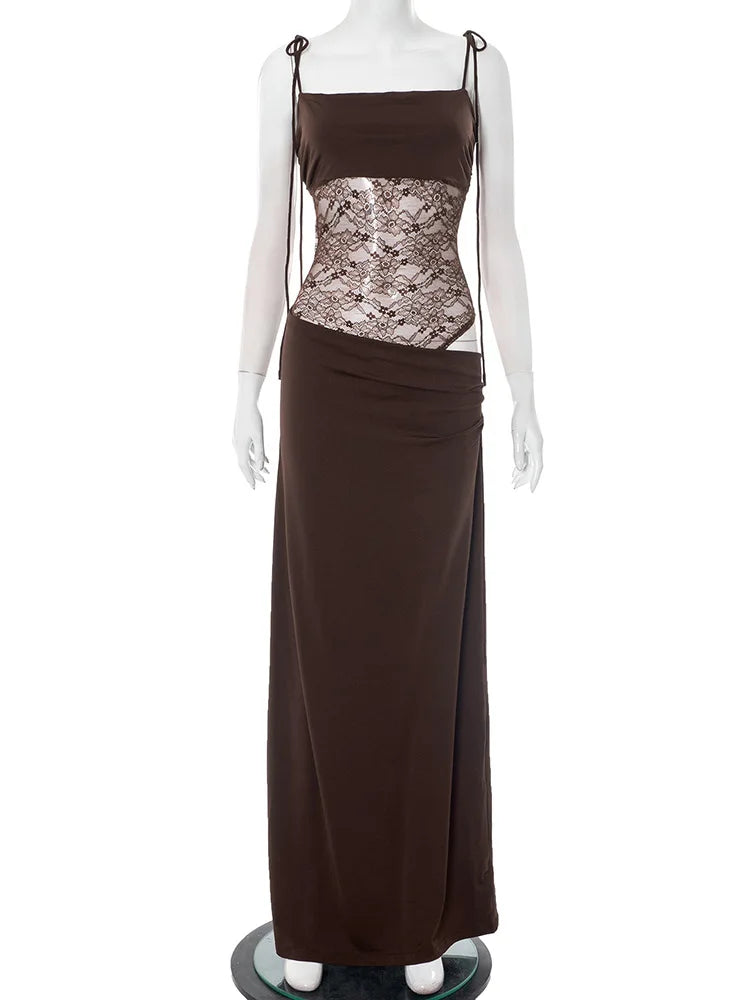 Sophie Lace Backless Maxi Dress