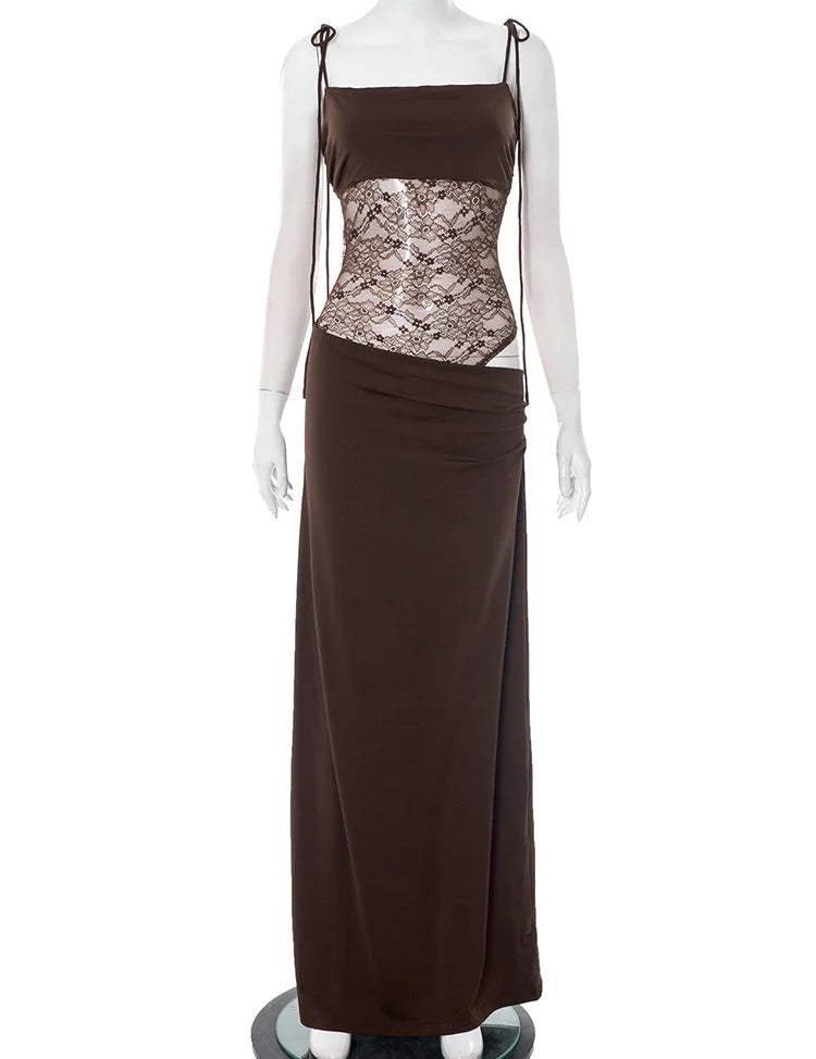 Sophie Lace Backless Maxi Dress