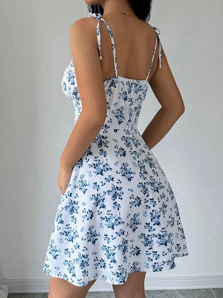 Floral Strap Mini Sundress – Women's Summer Dress