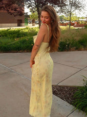 Mila Floral Backless V-Neck Maxi Dress