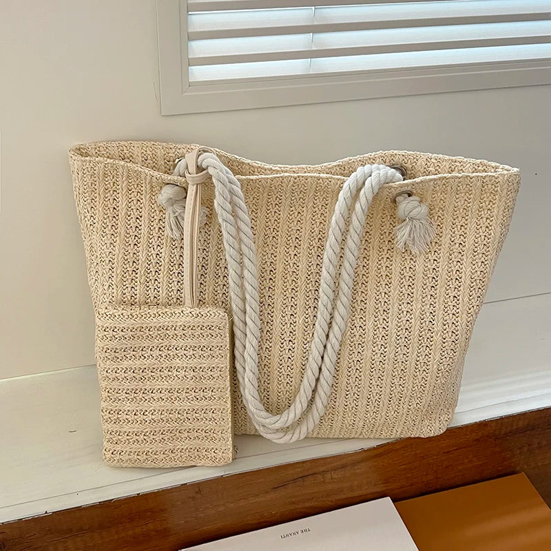 Rope Handle Woven Tote – Effortless Coastal Style