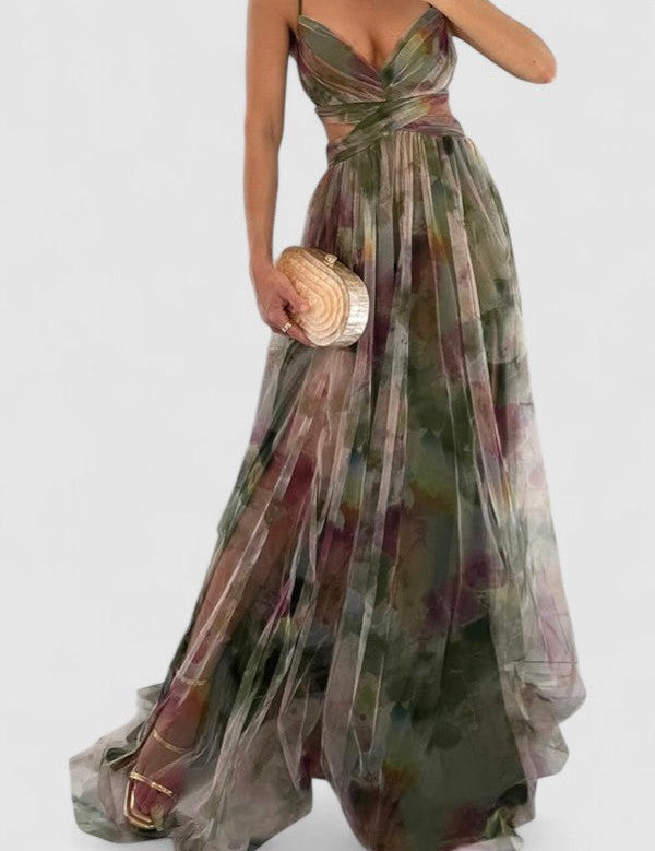 Aurora Evening Maxi Dress – Sheer Elegance in Motion