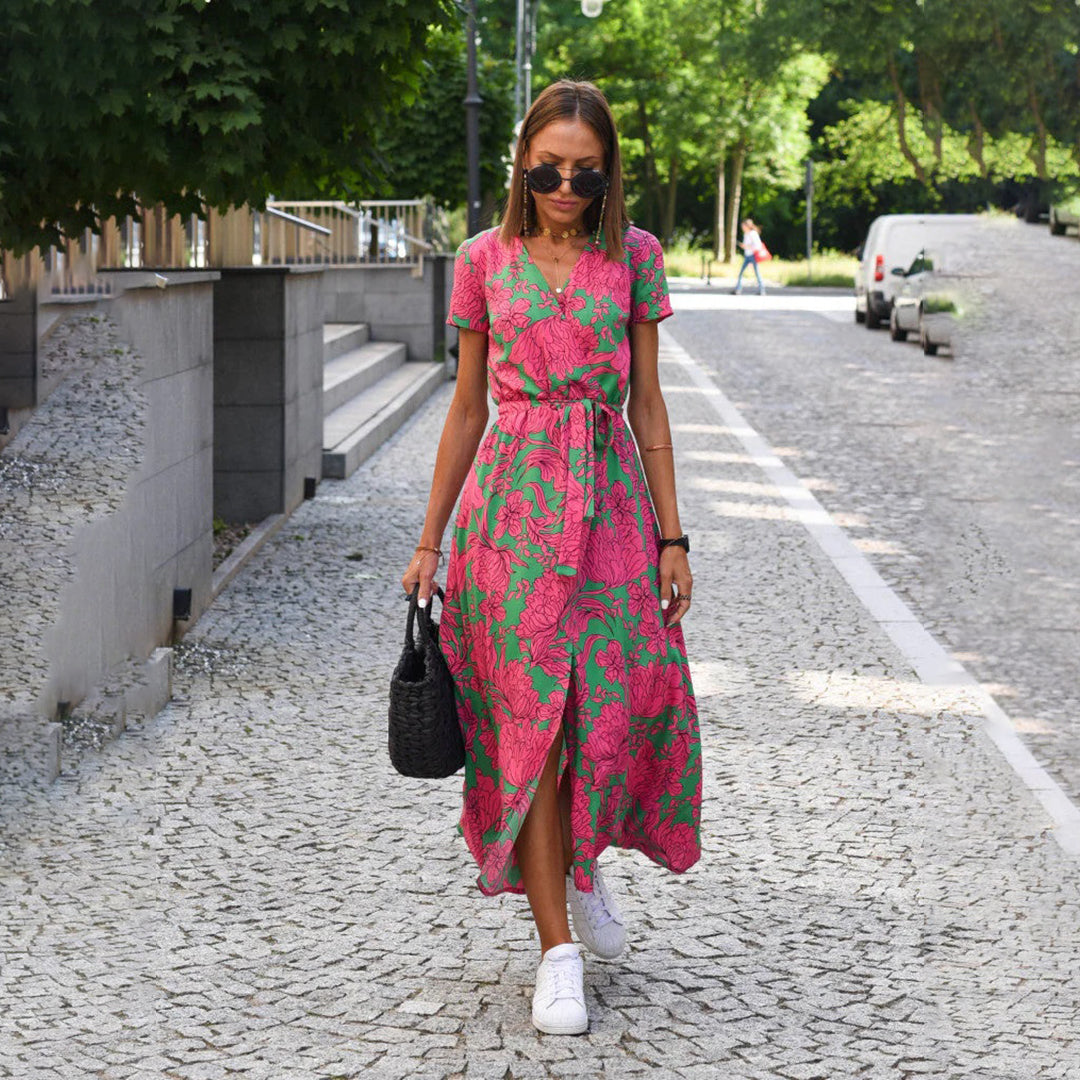 Amara Floral Wrap Maxi Dress – Effortless Summer Elegance