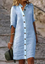 Mila Button-Front Shirt Dress – Effortless Everyday Polish